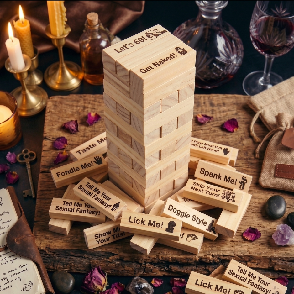 Couple Jenga — naughty wooden block tower game